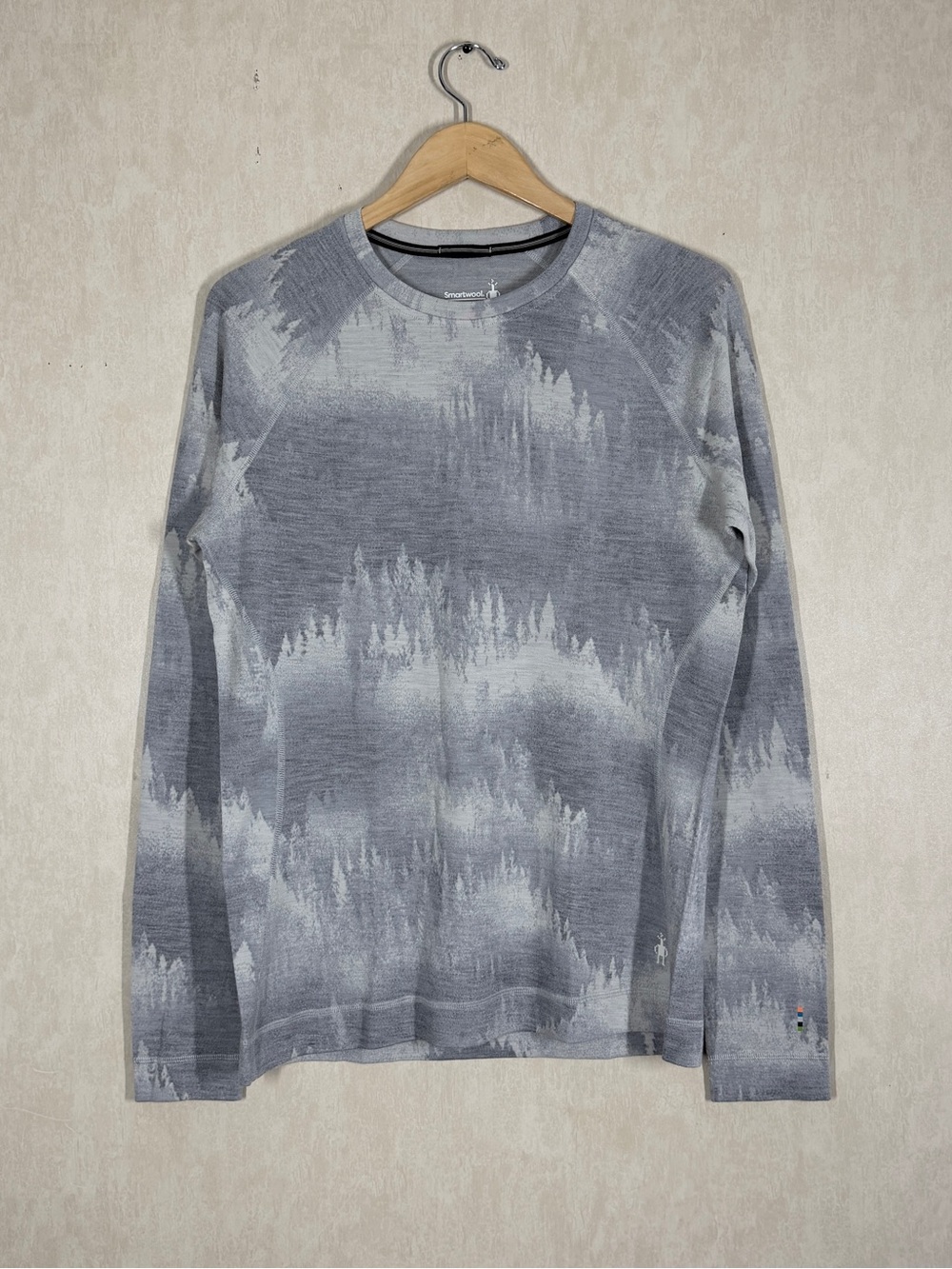 Smartwool Classic Thermal Merino Base Layer Crew Shirt Light Gray Foggy Pines XL